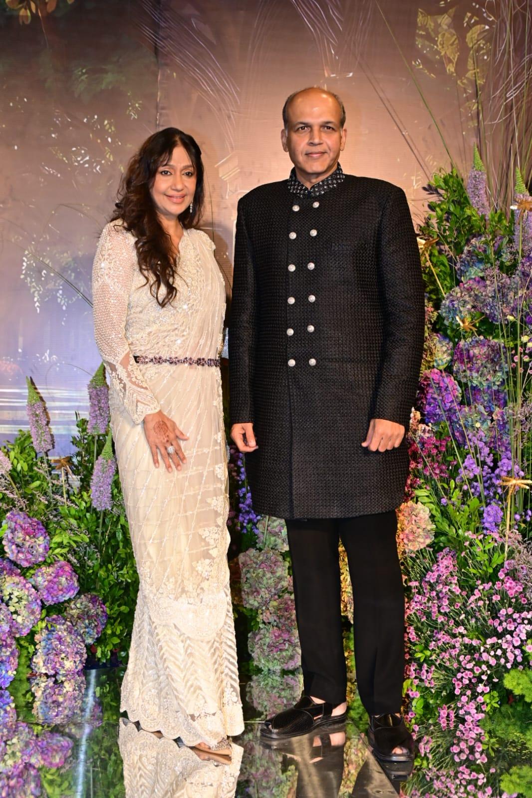 Filmmaker Ashutosh Gowarikar attended Shazahn Padamsee and Ashish Kanakia's sangeet ceremony with his wife.